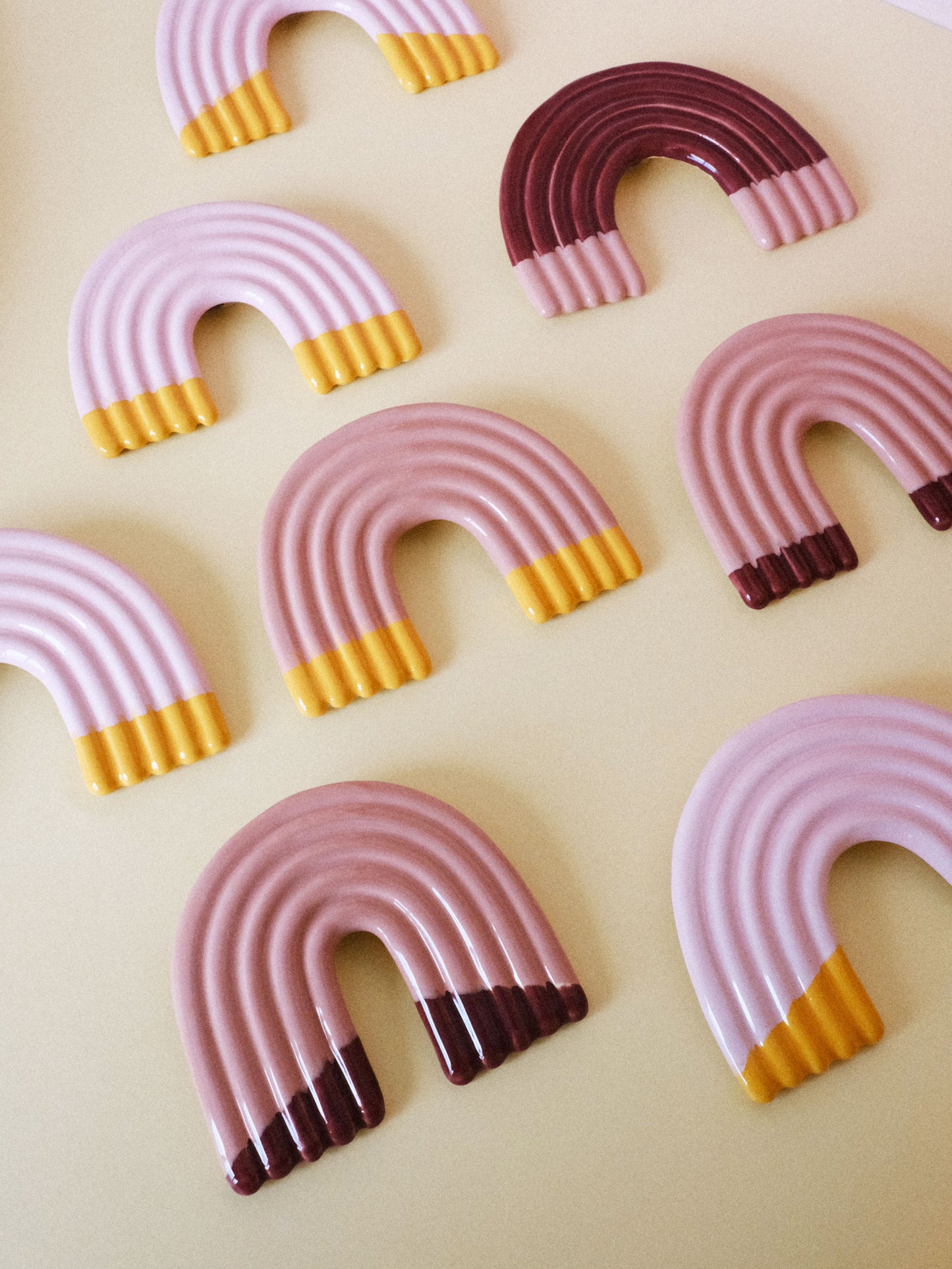 Rainbow Wall Sculpture - Rose & Cherry Dip no 1