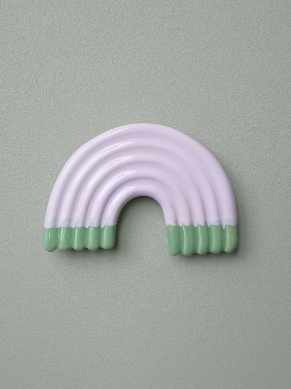 Rainbow Wall Sculpture -  Lilac & Grass Green Dip no 2
