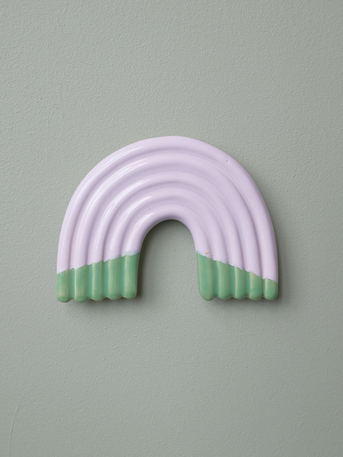 Rainbow Wall Sculpture -  Lilac & Grass Green Dip no 1