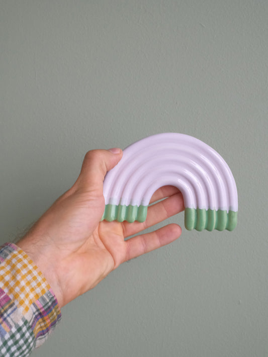 Rainbow Wall Sculpture -  Lilac & Grass Green Dip no 2