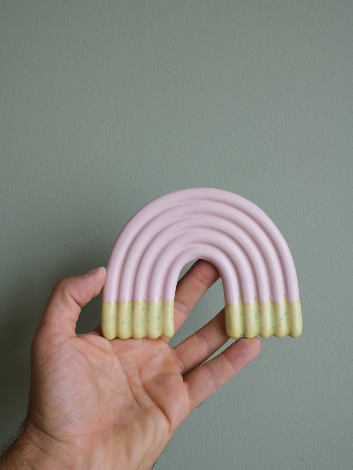 Rainbow Wall Sculpture -  Mat Pink Kiwi Dip