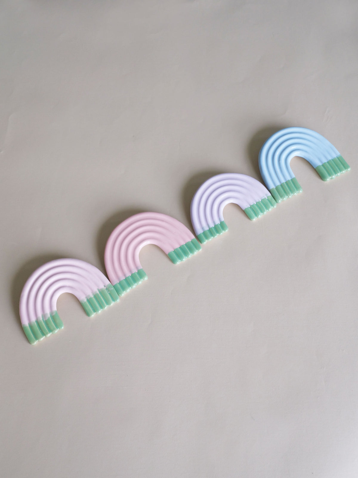 Rainbow Wall Sculpture -  Lilac & Grass Green Dip no 1