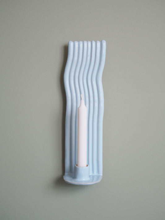 Wavy Candle Holder Babyblue, model no. 1