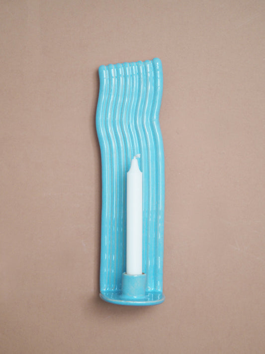 Wavy Candle Holder Light Blue, model no 3