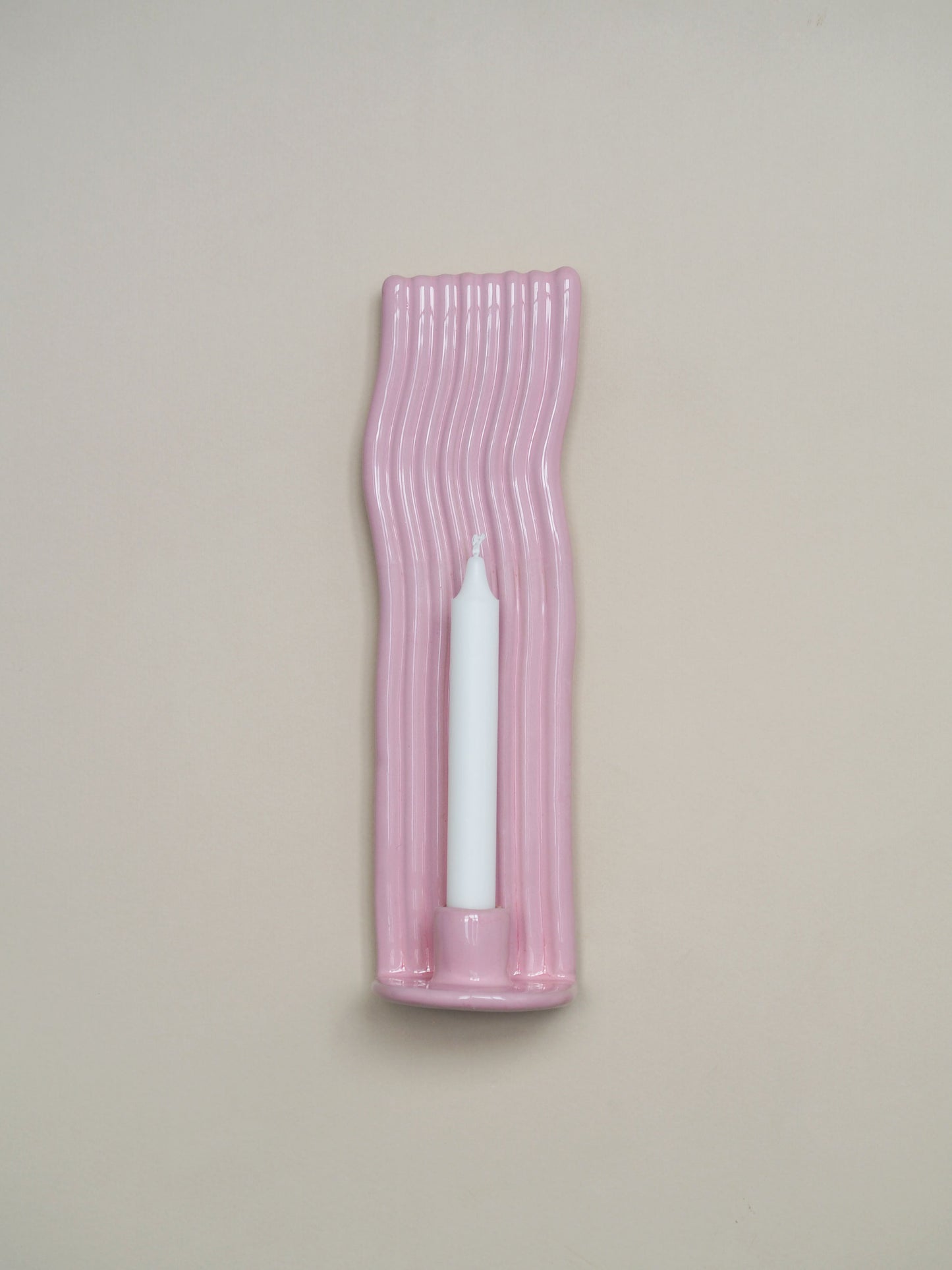 Wavy Candle Holder Soft Pink, model no, 1