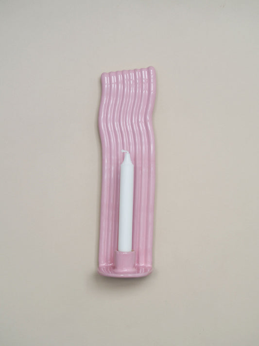 Wavy Candle Holder Soft Pink, model no, 3