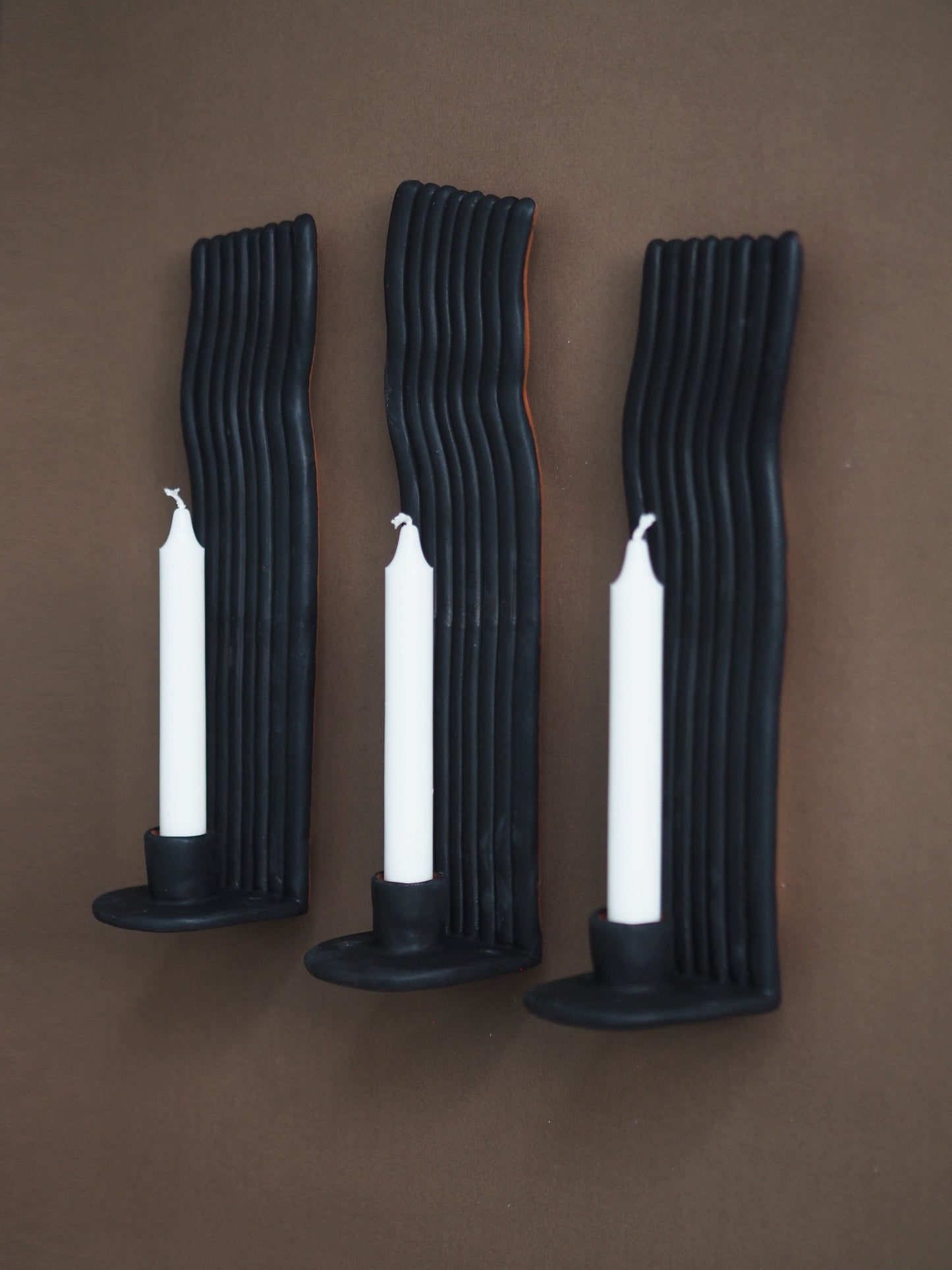 Wavy Candle Holder Matte Black, model no. 3